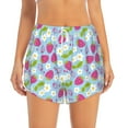 thumbnail image 2 of Rateoe Strawberry And Flowers Printed 2 in 1 Women's Workout Shorts for Athletic Gym Running Shorts with Phone Pockets-X-Large, 2 of 7
