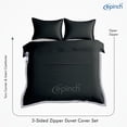 thumbnail image 2 of 3 Sided Zipper Duvet Cover Set Easy to Use Home & Hotel Soft Microfiber 3 PCS 1-Duvet Cover & 2- Pillow Sham No Comfoter California King_90 X 104 Inch, 2 of 6