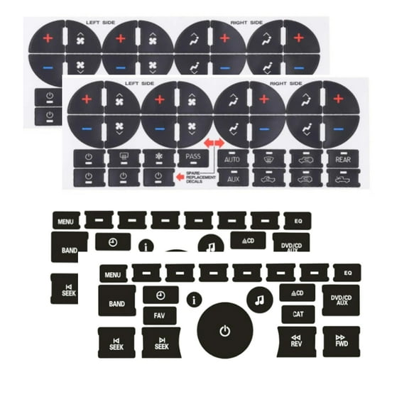 Car Air Conditioning Panel Decal PVC Dashboard Radio Panel Button Repair Decal