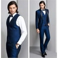 thumbnail image 3 of Mens 3 Piece Suit Shawl Lapel One Button Tuxedo Premium Dinner Jacket Vest Pants Set, 3 of 5
