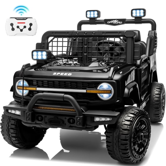 Joyracer 4WD 24V Ride On Toys Truck with Remote Control, 2 Seater 800W 9AH Powered Ride on Electric Car, Bluetooth MP3 Music, 4 Wheels Suspension, 3 Speeds, Black