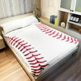 thumbnail image 2 of Sports Fleece Blanket Baseball Stitches Lightweight Fuzzy Cozy Soft Warm Throw for Man Boy Teen, Air Conditioning, 2 of 7