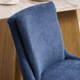 thumbnail image 5 of Lumen Modern Upholstered Chenille Dining Chairs with Nailhead Trim, Rubberwood, Blue, Set of 2, 5 of 11