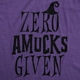 thumbnail image 2 of Womens Zero Amucks Given T Shirt Funny Halloween Witch Tee Womens Graphic Tees, 2 of 9