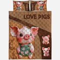 thumbnail image 2 of Cute Pig - Personalized Pig Lover Quilt Set, 2 of 6