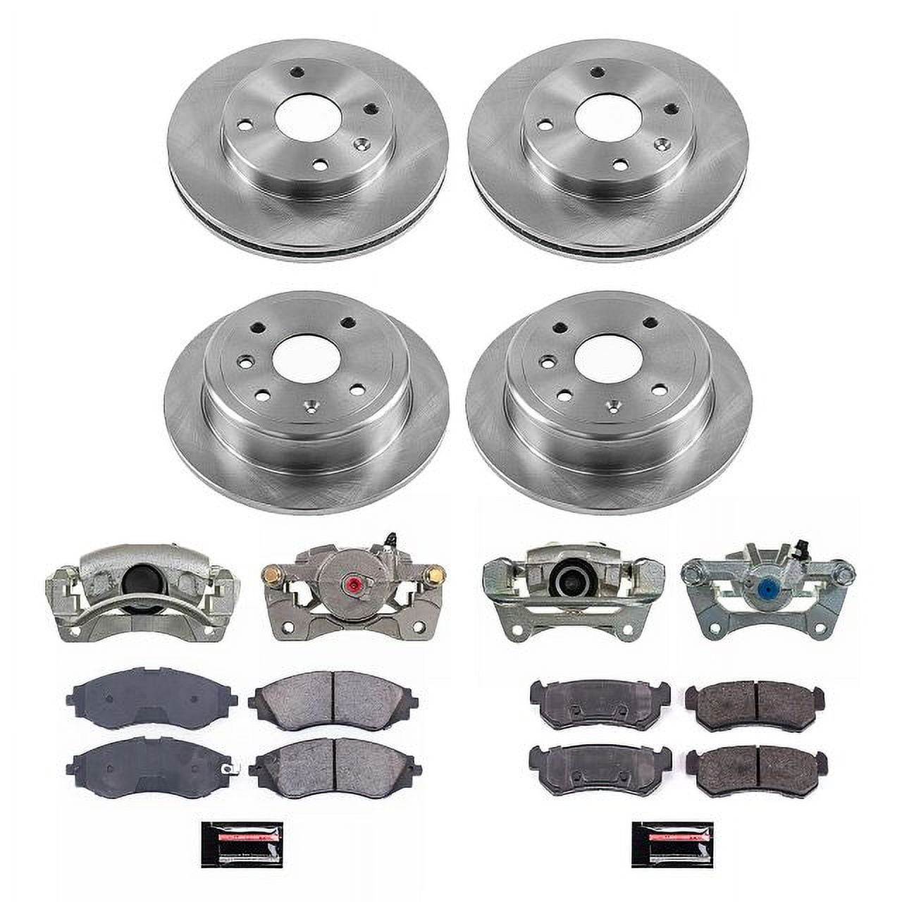 PowerStop Front and Rear Stock Replacement Brake Pad and Rotor Kit with Calipers Fits: SUZUKI Select Models KCOE5895