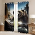 thumbnail image 2 of Castle Fairy Boys Girls Big Bass Fish Animal Bear Black Out Curtains,Fishing And Hunting Curtains Pack of 2 (42x63 Each),Jungle Wildlife Bedroom Curtains,Luxury Bedroom Decor, 2 of 6