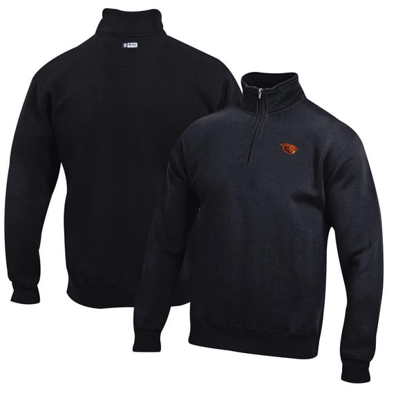 Men's Black Oregon State Beavers Big Cotton Quarter-Zip Pullover Sweatshirt