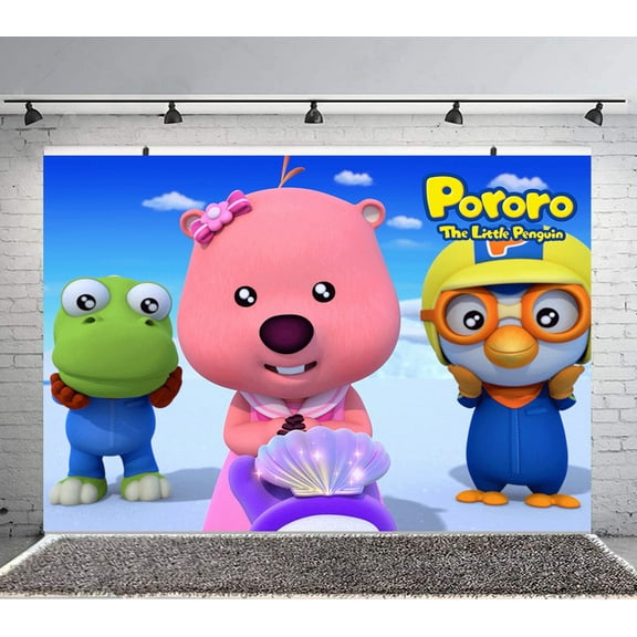 pororo the little penguin Backdrop Banner Party Supplies Poster Movie Theme Background for Photography Kids Birthday Decorations