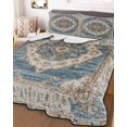 thumbnail image 3 of Quilts Twin XL Size, Boho Blue Soft Comforter Bedding Set for Bed, Retro Tribal Traditional Distressed Printed Lightweight Quilted Bedspread with Pillow Cover(2 Pieces) for All Season, 68x98 Inch, 3 of 6