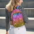 thumbnail image 6 of Yiaed Glitter Rainbow Print Backpack, Premium Laptop Backpack, Travel Backpack for Women, Lightweight Backpacks, Comfortable Back Pack-Medium, 6 of 7