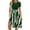 Dark Green, variant on Women's Round Neck Patchwork Print Short Sleeve Wide Swing Dress