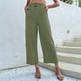 thumbnail image 3 of BLVB Women's High Waist Wide Leg Pants Business Work Office Casual Loose Long Pants Belted Trousers with Pockets, 3 of 5