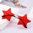 thumbnail image 6 of Rimless Star Shape Sunglasses Trendy Sun Glasses for Women Men Party Glasses Pentagram Eyewears, 6 of 7
