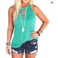 thumbnail image 2 of Camiseta Qarigey de mujer chaleco cuello halter blusa sin mangas hueca agua verde, 2 of 6