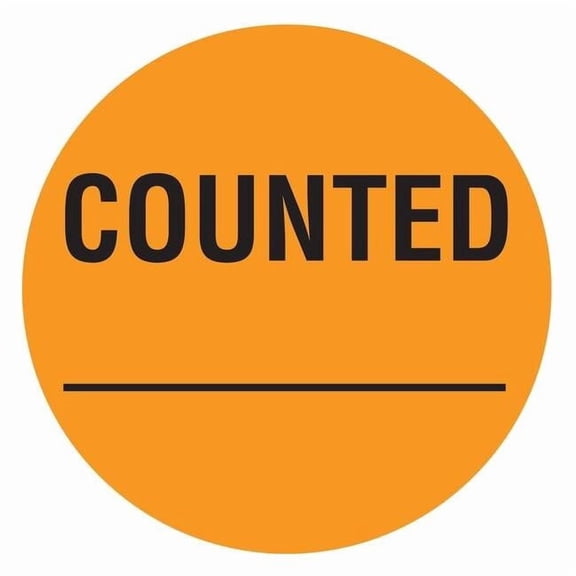 Tapecase Inventory Control Label Orange, Counted, Pk1000 16U828