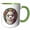 Green/White, variant on 3drose, Cute Illustration of an Alpaca, 15oz Mug