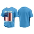 thumbnail image 2 of Mens 250 Anniversary Usa Shirts Patriotic Independence Day Shirt Crew Neck Graphic American Flag Tees Short Sleeve Big and Tall Usa Flag T Shirts Light Blue XL, 2 of 4