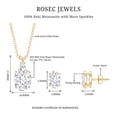 thumbnail image 5 of Rosec Jewels Certified Moissanite Pendant and Earrings Set - D-VS1 Grade - Oval Moissanite Jewelry Set for Women - with Jewelry Box, 14K Yellow Gold, 5 of 7