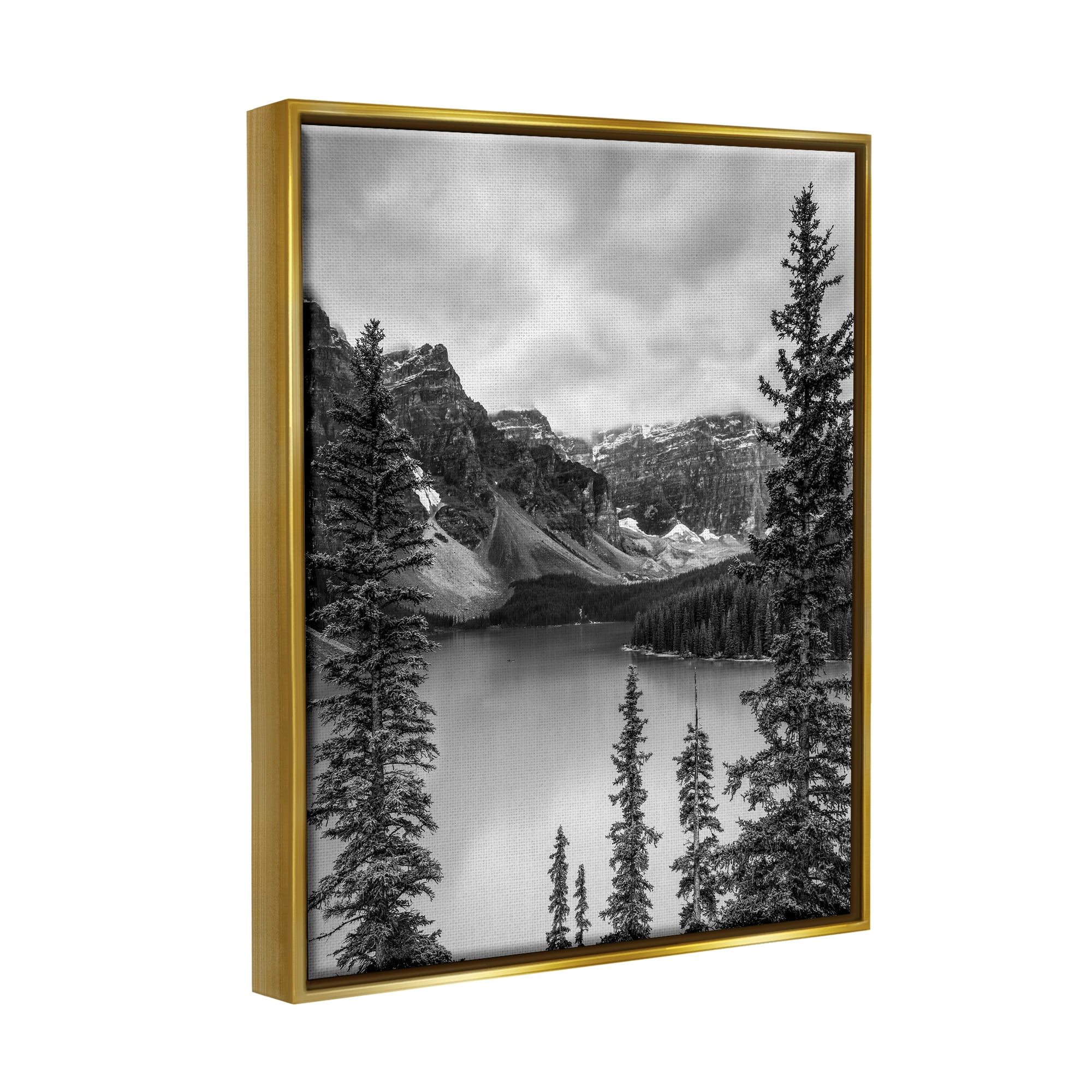 Stupell Industries Woodland Pond Scenery Landscape Photography Gold Floater Framed Canvas Art Print Wall Art, 17 x 21