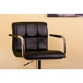 thumbnail image 2 of AC Pacific Upholstered Adjustable Retro Bar Stool Black Chrome, Metal, 2 of 5