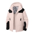 thumbnail image 2 of Men's Color Block Loose Casual Warm Windproof Waterproof Long-Sleeve Outerwear With Detachable Hood Leisure Oversize Jackets for Men, 2 of 7