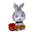thumbnail image 3 of WLPZXP New Year Sculpture Tabletop Desk Tearoom Home Treasure Bag Resin Statue Figurine Big Eyes 7x11cm, 3 of 9