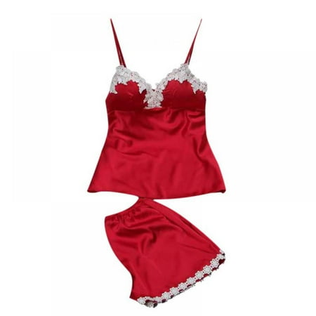 

Wuffmeow Pajamas Simulation Silk Nightgown Plus Size Homewear for female