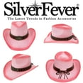 thumbnail image 3 of Straw Cowboy Hat Men Cowgirl Hats Women Sun Hat Sombreros Vagueros Classic Western Accents Pink, Longhorn Studded Belt, 3 of 8