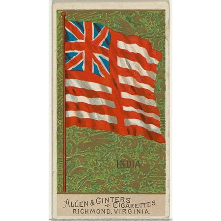 India from Flags of All Nations Series 2 (N10) for Allen & Ginter Cigarettes Brands Poster Print (18 x (Best Light Cigarettes In India)