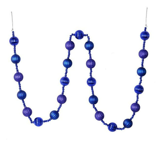 Vickerman M183522 Guirlande de Balle Rayée Bleu Cobalt de 6 Pi