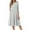 Light Gray, variant on Women's 3/4 Sleeve Fit Flare Dresses Solid Color Round Neck A Line Dress Casual Party Midi Dress with Pockets L