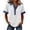White #077, variant on Denim Collared Shirt Women Short Sleeve Patchwork Denim Button Casual Shirts Business Casual Work Tops Summer Outfits Black M