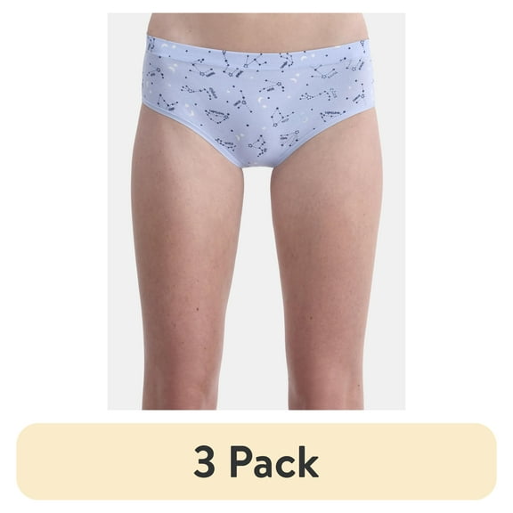 (3 pack) No Boundaries Cotton Hipster Panty, Women’s and Women’s Plus, Sizes XS-XXXL