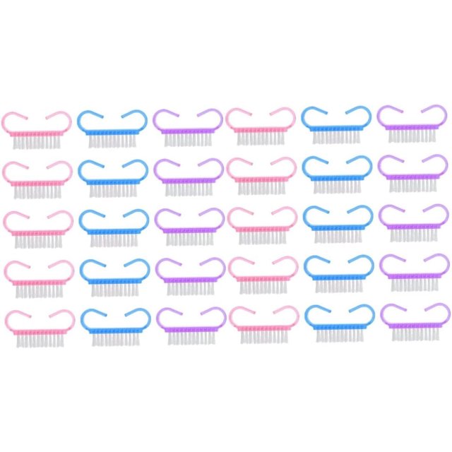 60 pcs and Brushes Brush Clean Fingernail Women for Scrubbing Tool Portable Kit Toes Hand Accessories Handle Pedicure Supplies Nails Cleaner Salon Plastic Dust