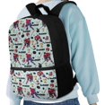 thumbnail image 4 of Uourmeti Ice Hockey Player Pattern Backpack, Large Storage School Backpack 17 Inch Personalized Student Bookbag for Outdoor Travel, 4 of 6