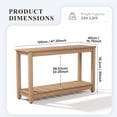 thumbnail image 2 of HUJAUU Outdoor Console Table, 47" HIPS All-Weather Patio Side Table with Storage Shelf, 2-Tier Waterproof & Fade-Resistant Outdoor Buffet for Garden, Deck, Balcony, Teak, 2 of 8