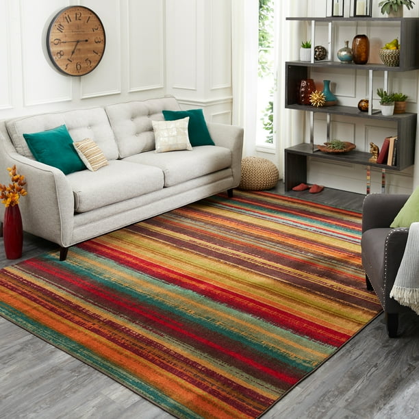 Mohawk Home New Wave Boho Stripe Multi Printed Area Rug, 7'6"x10