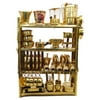 India Meets India Brass Pretend Kitchen Set with Stand 9 x 12 inch, Toddlers by Awarded artisans Active, 43 Pieces of Brass Kitchen Set
