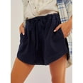 thumbnail image 6 of Yunliwuli Women Shorts, Elastic Waist Tie-up Solid Summer Casual Shorts Streetwear for Daily, 6 of 8