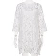 thumbnail image 2 of PENGXIANG Robe en Dentelle Florale pour Femmes Simple Été Élégante pour Vacances (Blanc S), 2 of 7