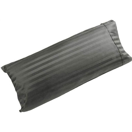 Vedanta Home Collection Body Pillow Cover, 20"x 54" Dark Grey Stripe Body Pillowcase 1 Piece 600 TC 100% Natural Cotton Envelope Closure Long Pillow Cover