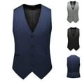 thumbnail image 3 of Mens Basic Business Waist Coat Casual Sleeveless Work Blazer Formal Suit Vest for Prom Wedding, 3 of 4