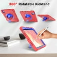 thumbnail image 4 of Dteck Case for iPad Pro 11 inch 2024,Heavy Duty Silicone Case 3-Layer Protection Shockproof Kickstand Cover with Pencil Holder/Hand Strap/Shoulder Strap for iPad Pro 11-in. (M4) 2024,Red+Blue, 4 of 9