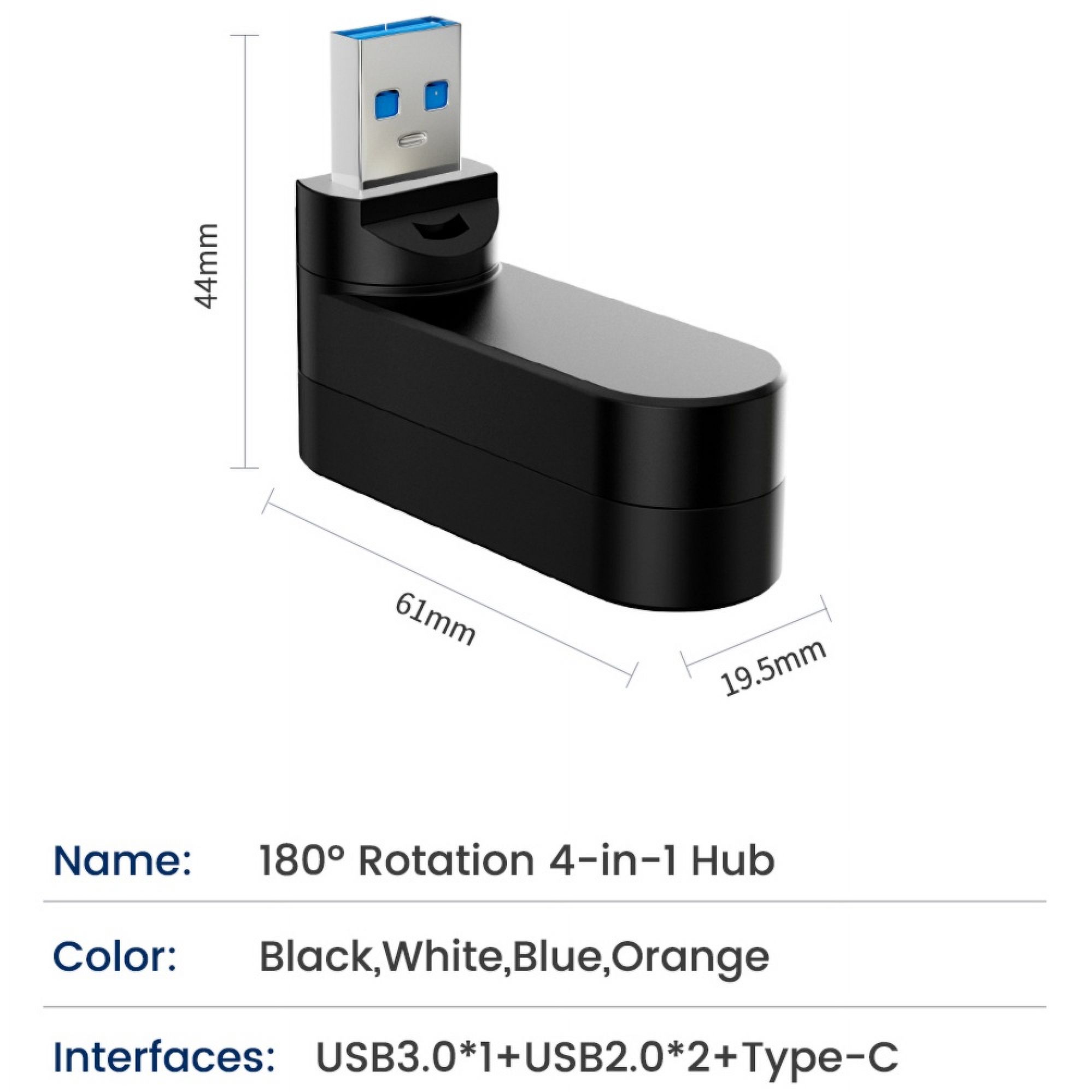 Rotatable Type C HUB USB Splitter 4 Ports Multiple Expander for Computer Laptop Disk Data Transfer ,Fast Charging Devices