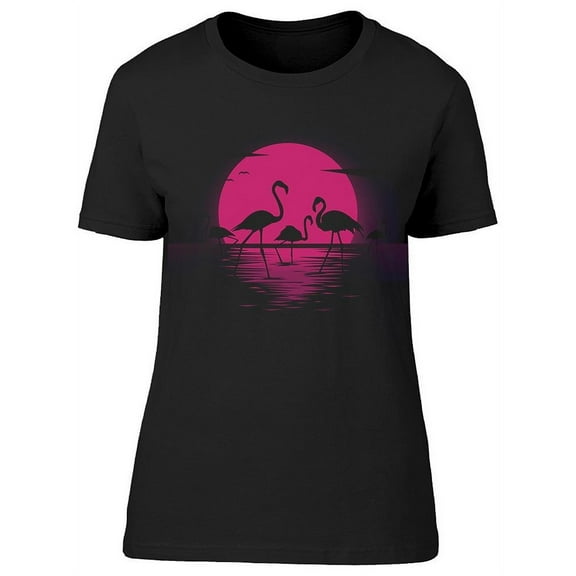 Sunset Flamingo T-Shirt Women -Image by Shutterstock, Female XX-Large