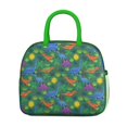 thumbnail image 2 of Womens Green Cartoon Dinosaurs Palm Trees Sun Pattern Lunch Box for Work,Insulated Lunch Bag for Women,Loncheras Para Mujer,Leakproof Adult Lunch Bag for Work,Beach,Travel,Picnic,Camping, 2 of 7