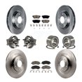 thumbnail image 1 of Transit Auto Front Rear Hub Bearing Assembly Disc Brake Rotor and Ceramic Pad Kit (10Pc) for Car 2017-2020 Mitsubishi Outlander AWD with Electric Parking Left Right (Driver Passenger) KBB-122896, 1 of 10