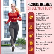 Iron Booster - Dietary Supplement for Women with Vitamin C, B12 & Folic Acid - Boost Red Blood Cell Production- Best Iron Supplements for Anemia - Raw Iron Vitamins 60 Capsules