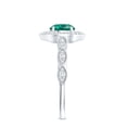 thumbnail image 4 of Rosec Jewels Vintage Style Lab Grown Emerald Engagement Ring - AAAA Grade - Emerald Diamond Ring for Women - with Jewelry Box, 10K White Gold, US 6.00, 4 of 9